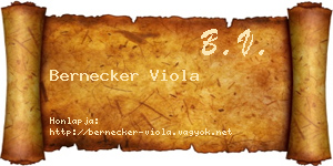 Bernecker Viola névjegykártya
